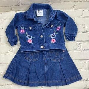 Baby girls denim clothes , jacket and skirt‎